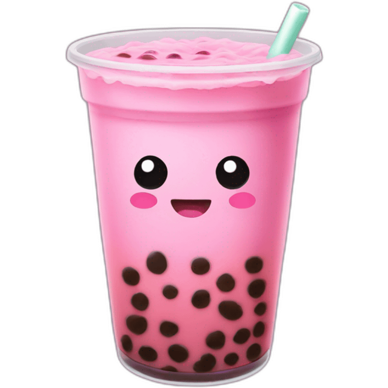 Pink Boba tea emoji