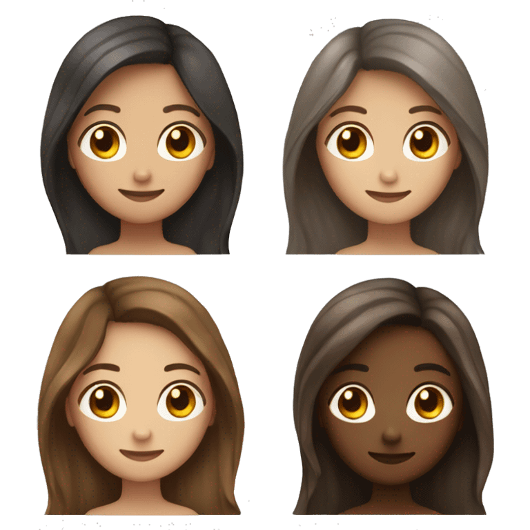 three girl with long hair(two with brown hair,and one eith darker hair) emoji