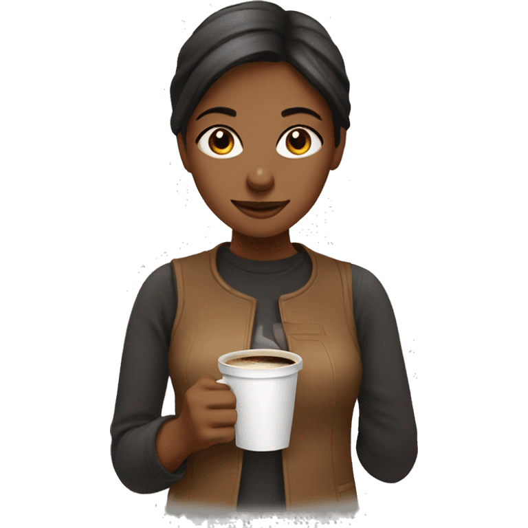 girl with coffee emoji