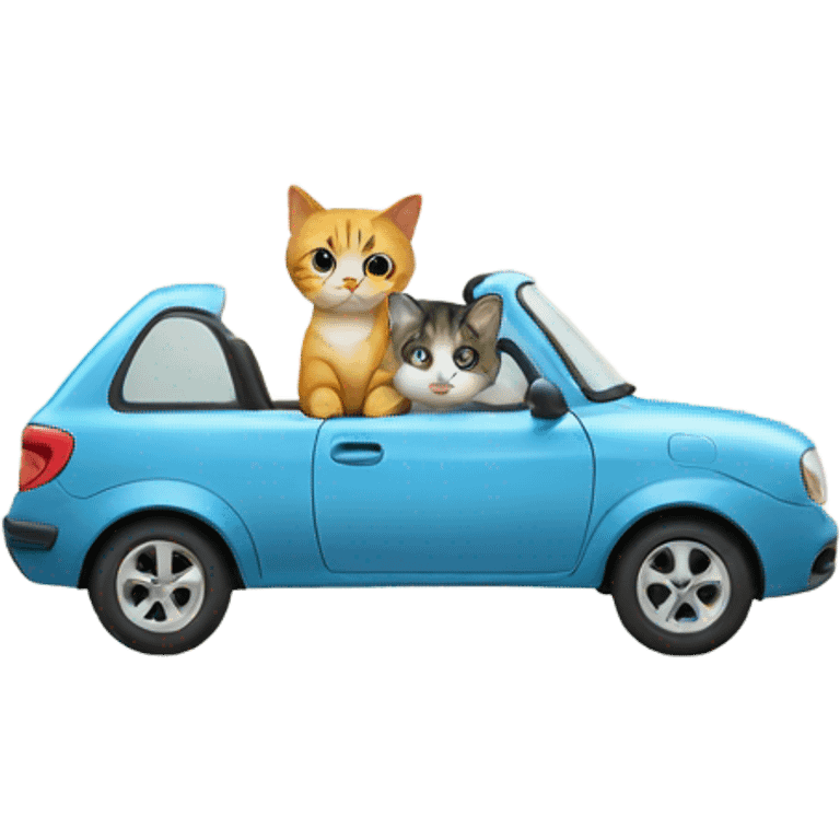 Little car with a cat  emoji