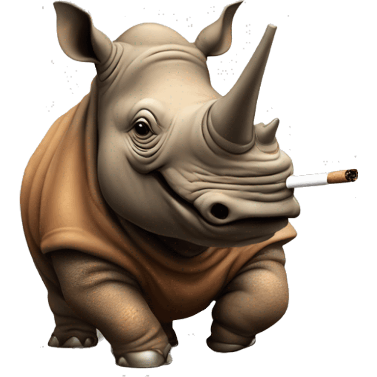 rusty rhinocerousa smoking rhino emoji