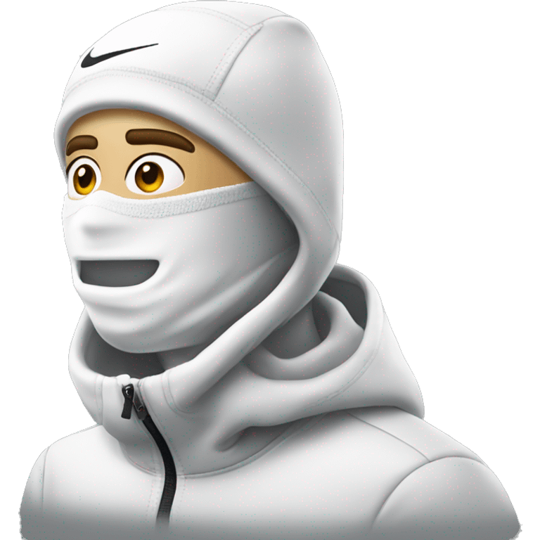 White Guy with Nike pro therma fit hood ski mask emoji