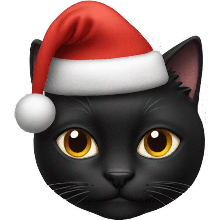 Black cat with Santa hat emoji