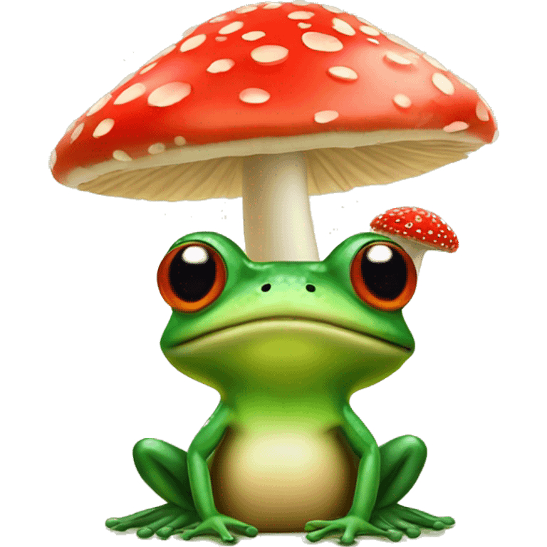 frog with fly agaric on head emoji