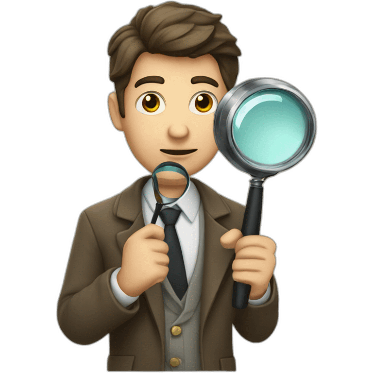 The male detective is holding a magnifying glass emoji