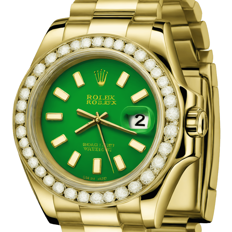 Rolex gold green watch emoji