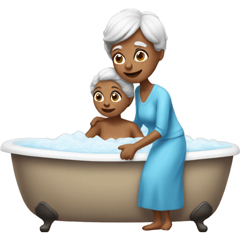 Grandmother and bath emoji