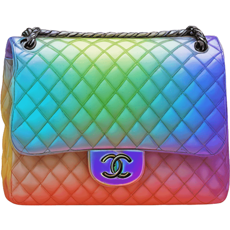 Iridescent gradient hue Chanel bag emoji