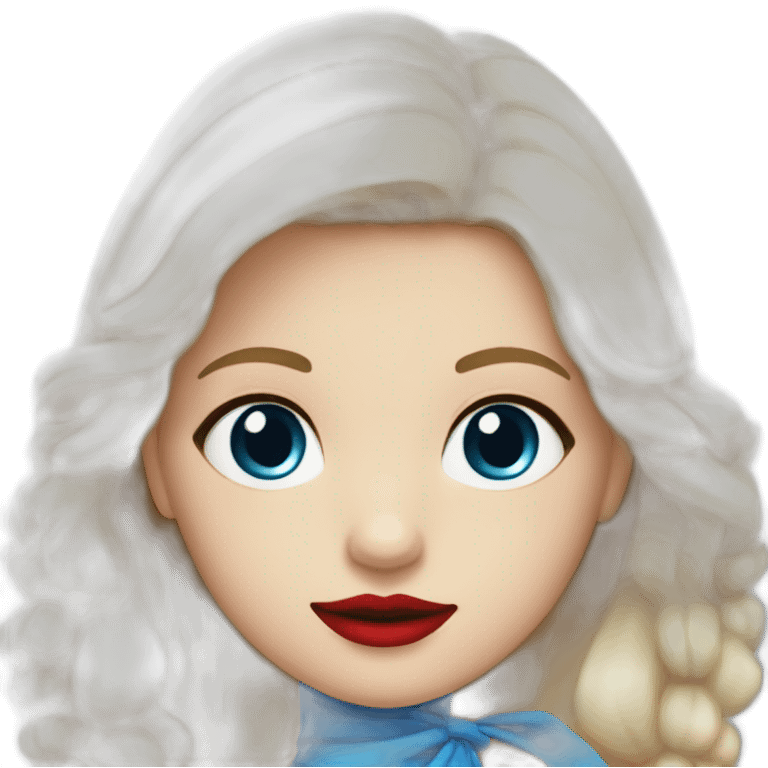 Mädchen mit weißblonden Haaren blauen Augen und roten lippen emoji