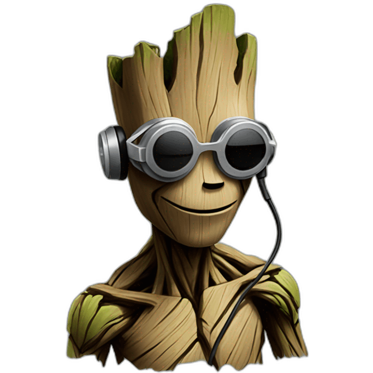 Groot listening to music emoji