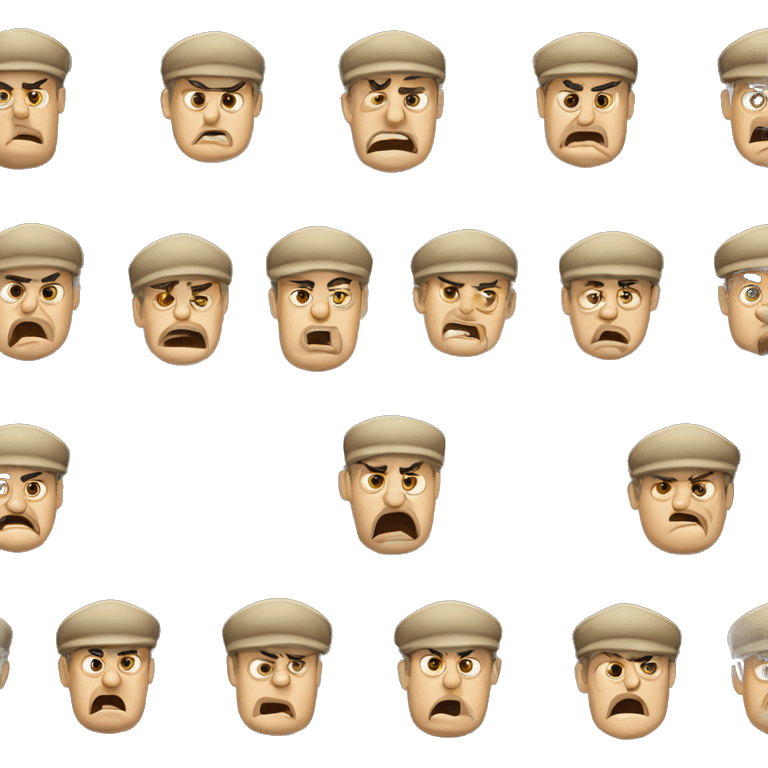 angry dagestanian man in national caucasian hat emoji