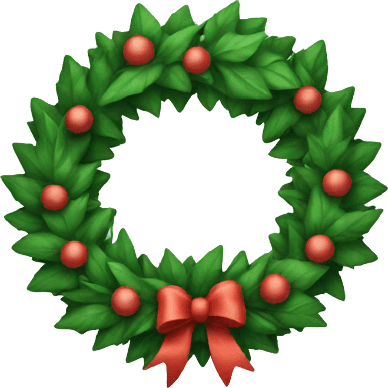 Christmas wreath with green bow emoji