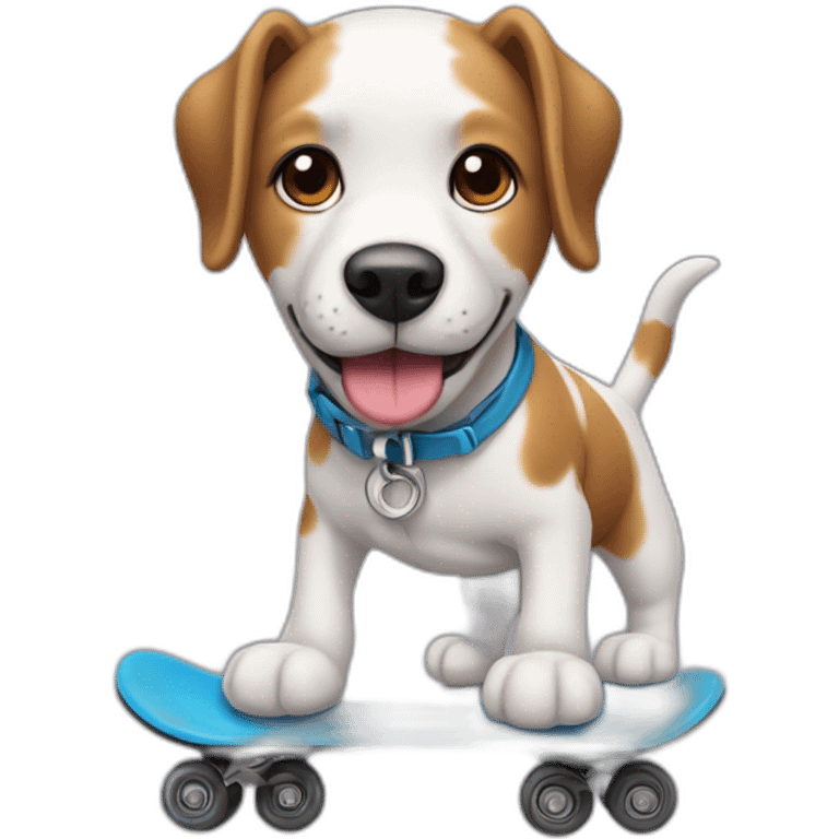 Un perro montado en patines emoji