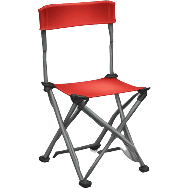 Realistic red camping folding chair isolated.  emoji