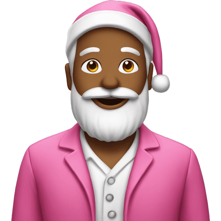 santa wearing pink suit emoji