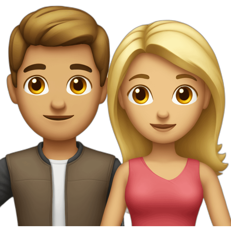 Femme brune et homme blond qui s’embrasse emoji