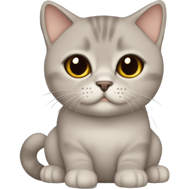 british shorthair in brown with Brown eyes sitting  emoji