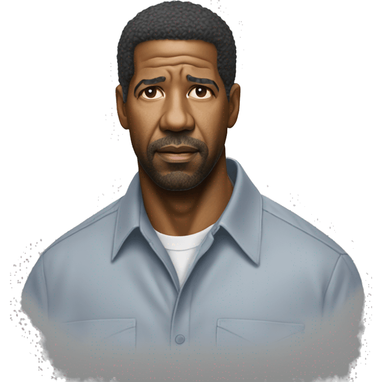 hyper realistic denzel washington wearing shirt emoji