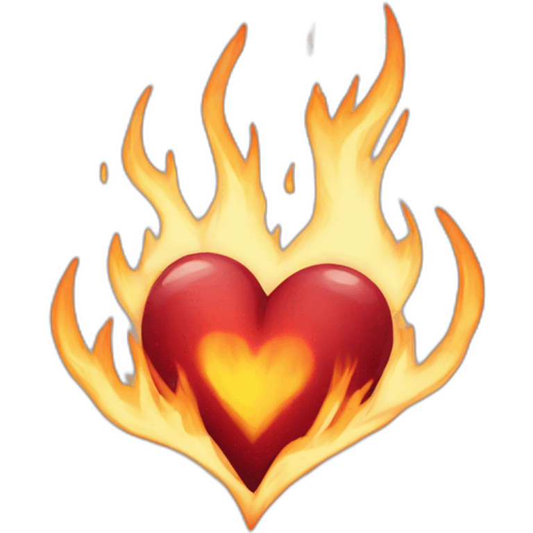 Corazon prendido fuego emoji