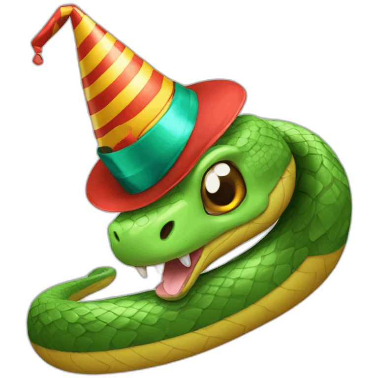 snake with a party hat emoji