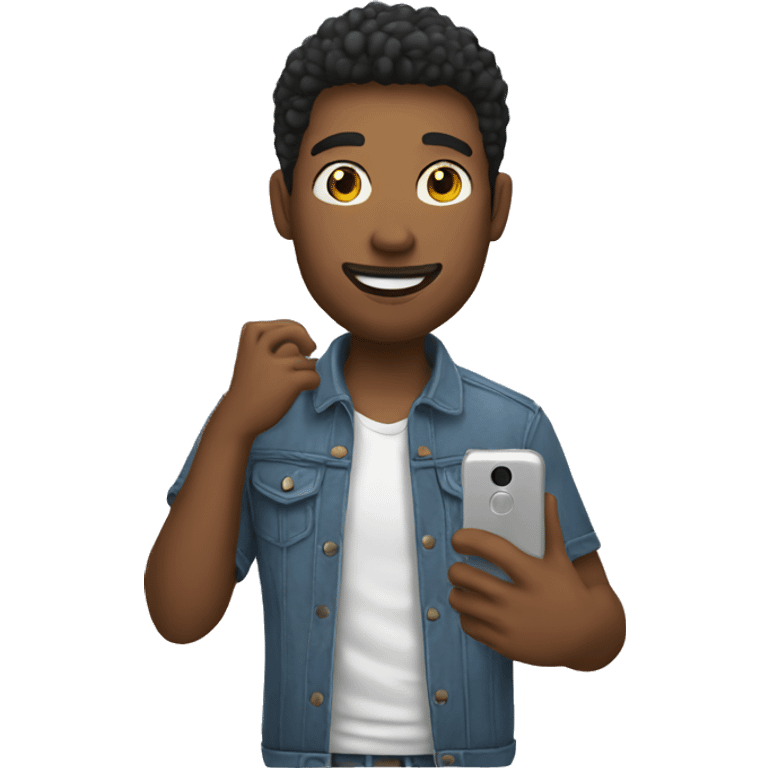 A male taking a selfie emoji