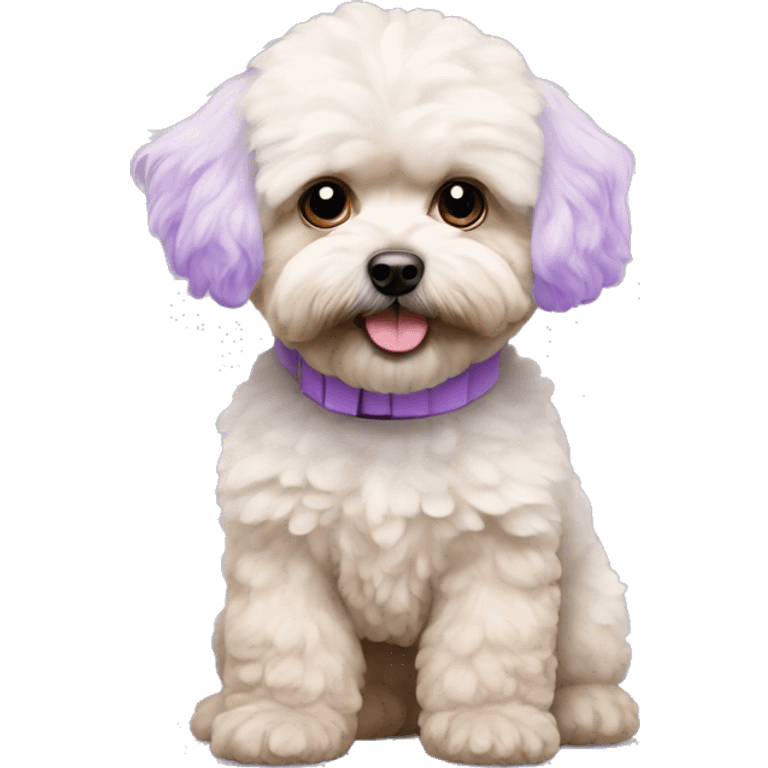 maltipoo with light purple fur emoji