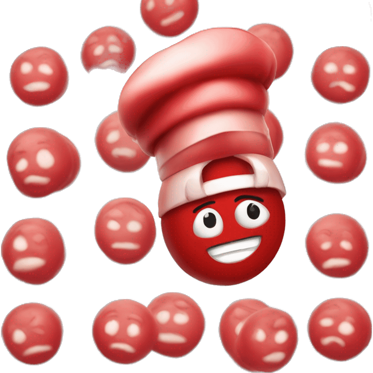 red  chef candy whit face emoji