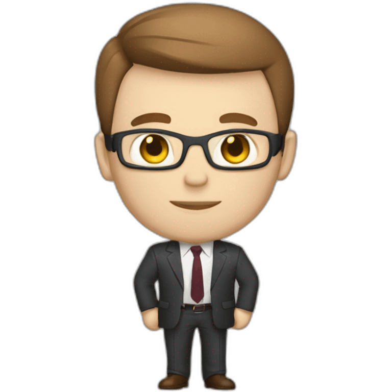 business man as hero brown short hair white skin full body emoji