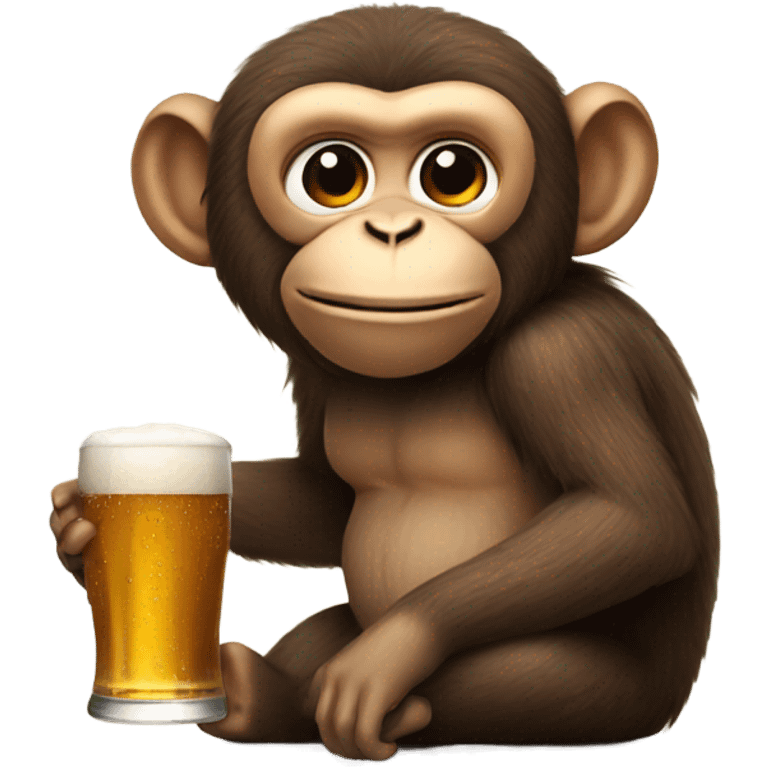 Monkey drinking beer  emoji