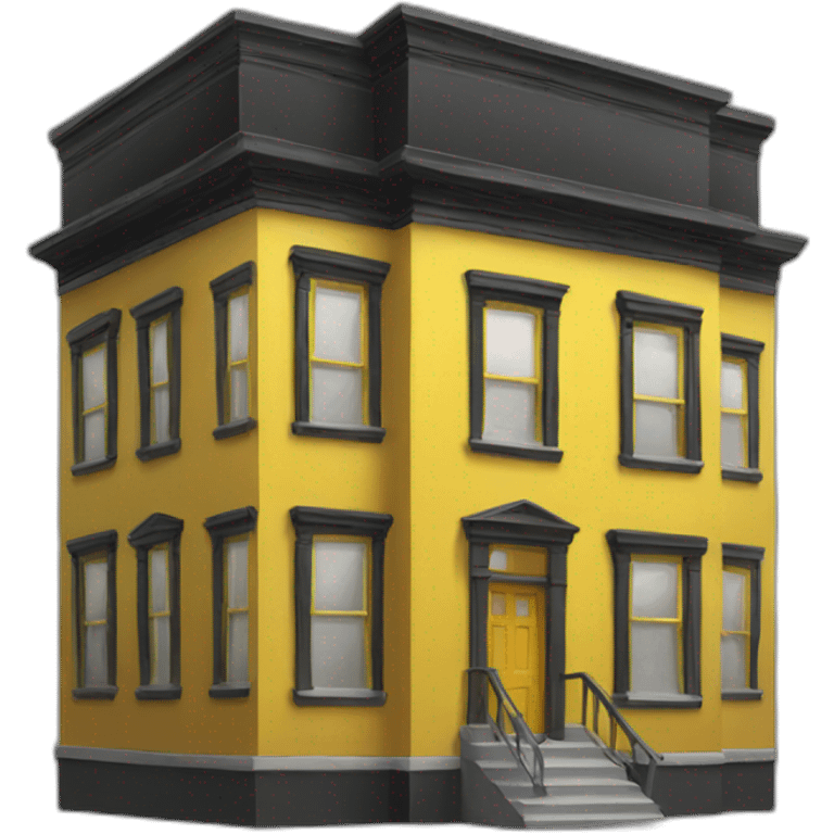 black and yellow building emoji