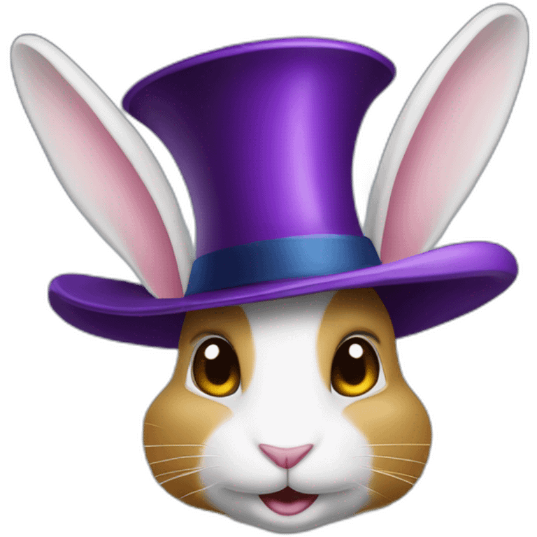 Lapin qui sort d’un chapeau de magicien emoji