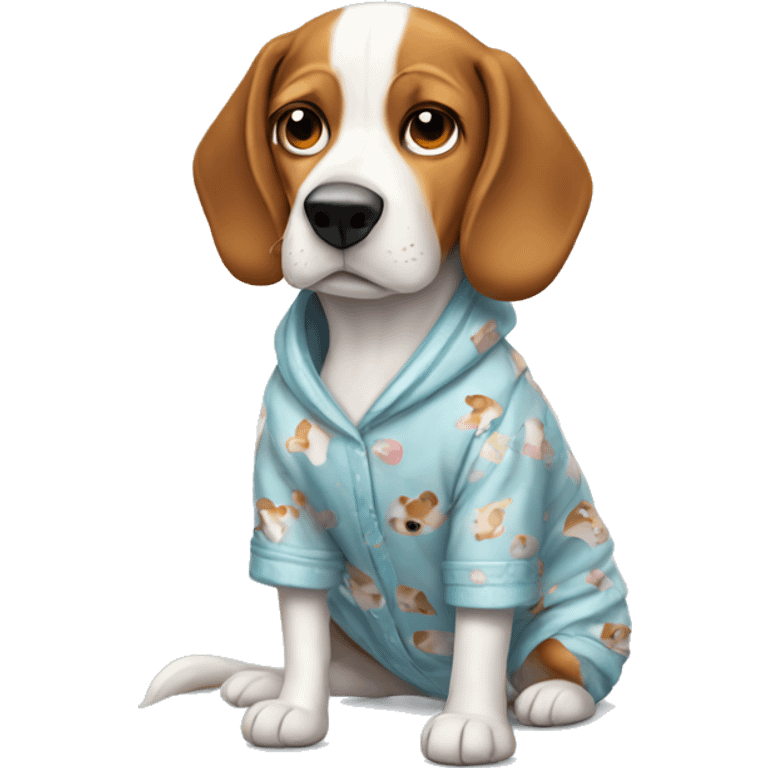 Beagle dog wearing pajamas  emoji