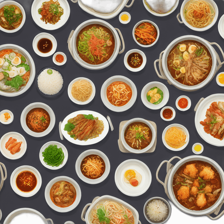 A table full of the best Korean dishes  emoji