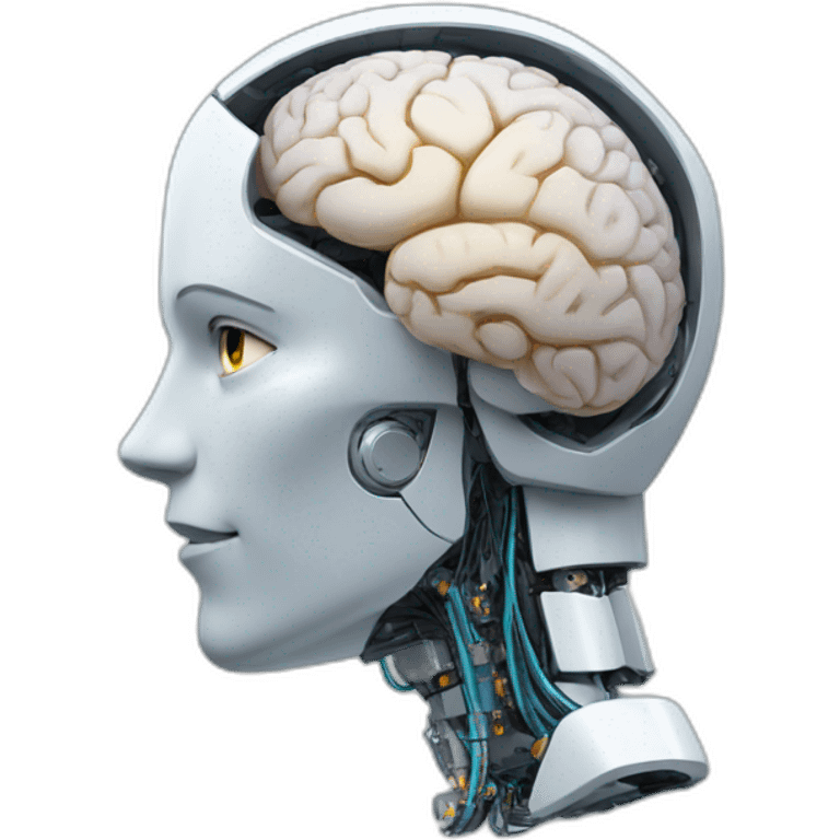 AI  robot brain profile  emoji