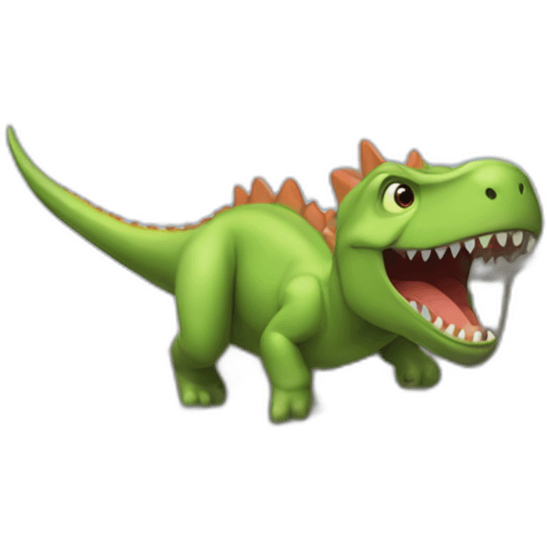 un dinosaurio atacando una muralla emoji