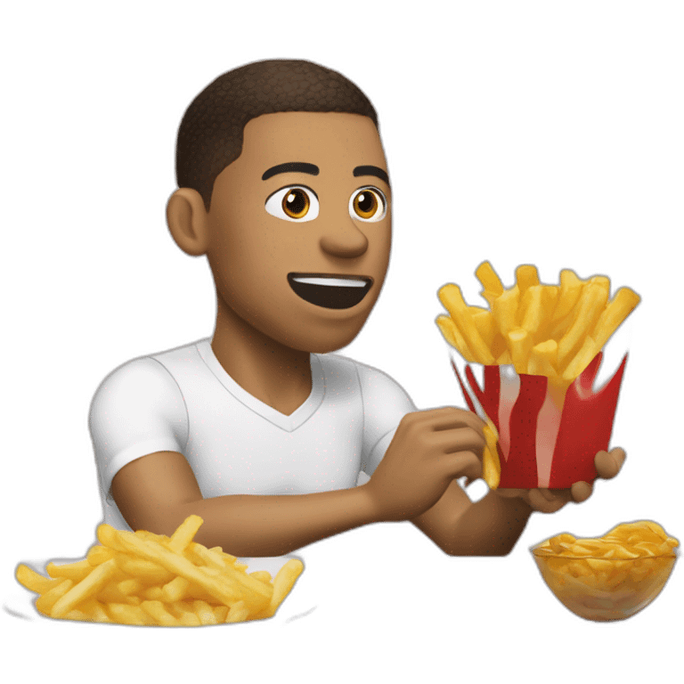 mbappé qui mange des frite  emoji