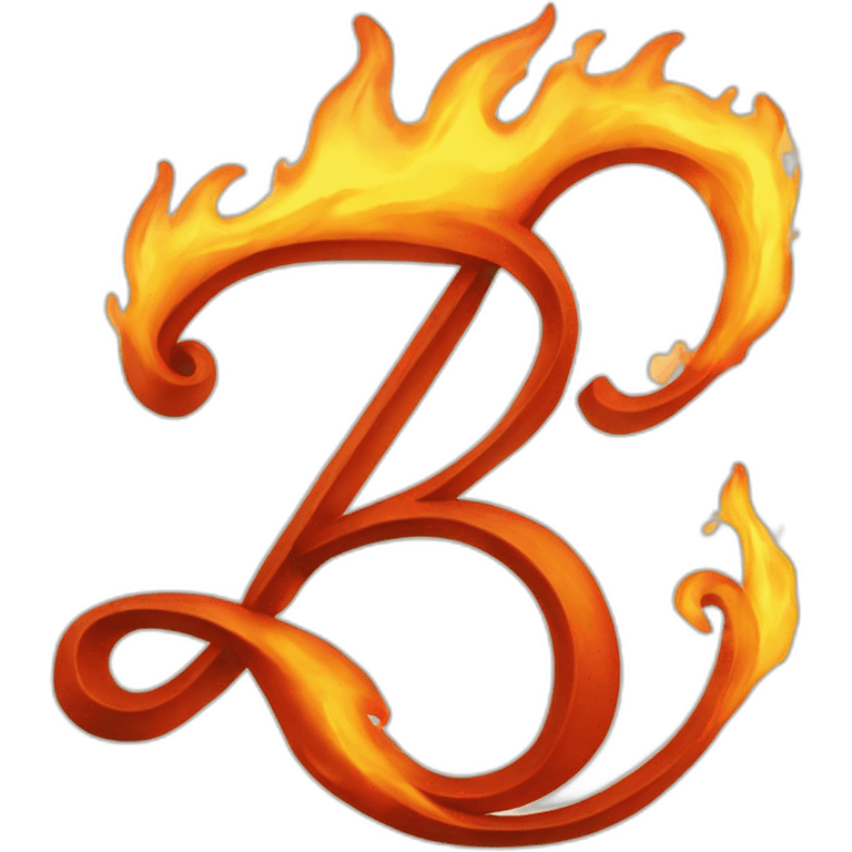 calligraphic letter a on fire emoji