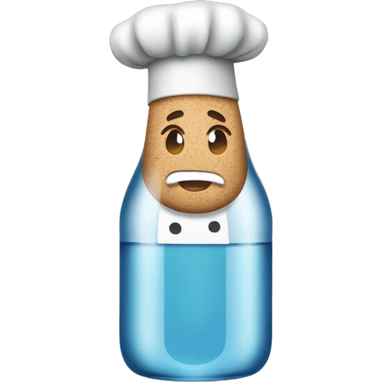 Water bottle with a chef hat as a cork  emoji