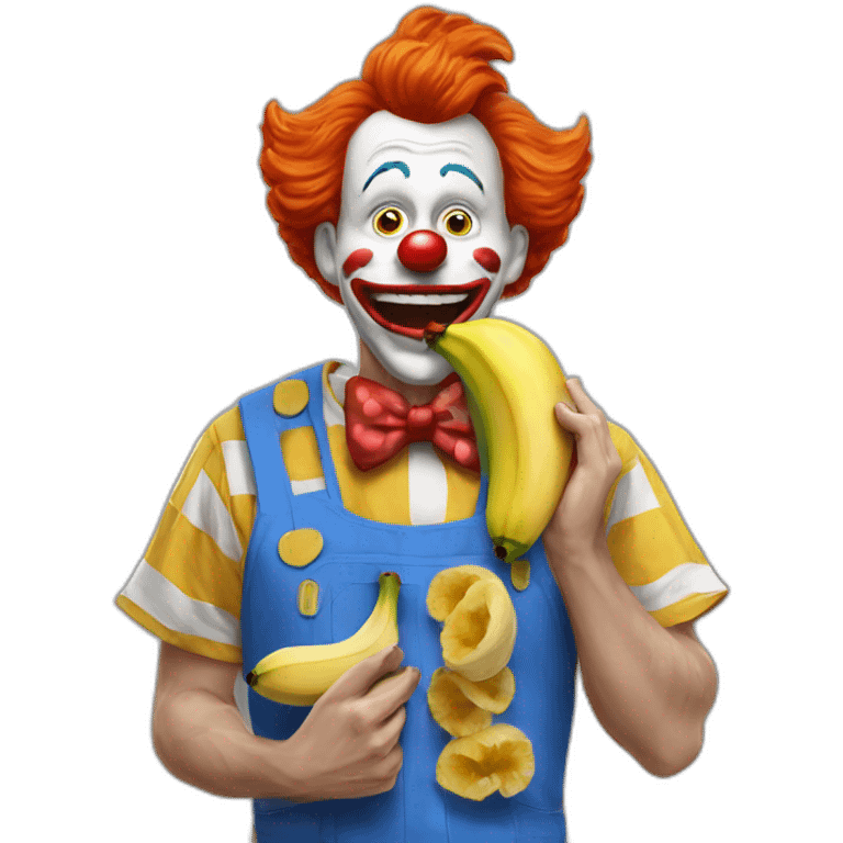 ronald the clown eating a banana emoji