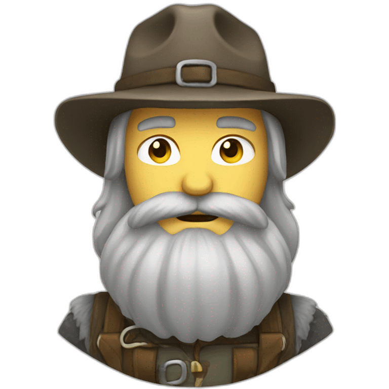 bearded ranger with long grey beard emoji