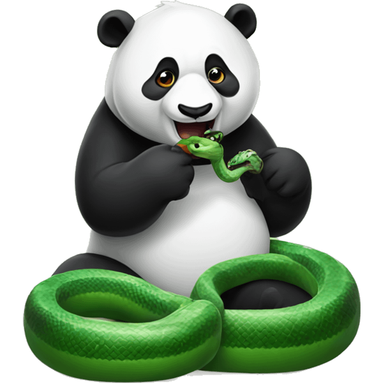 Panda eating snake emoji