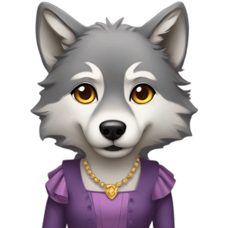 Wolf in dress emoji