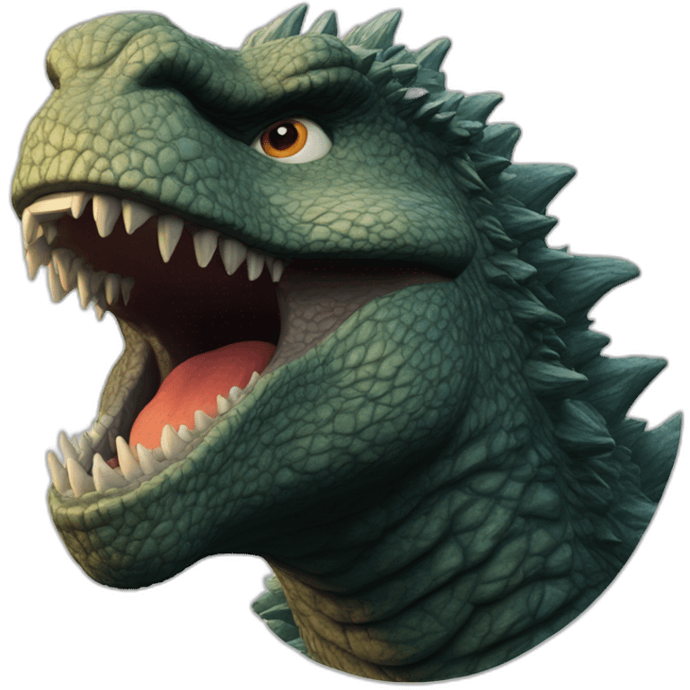 Godzilla (proportional) mouth closed (realistic) (Godzilla King of the Monsters, 2019) emoji