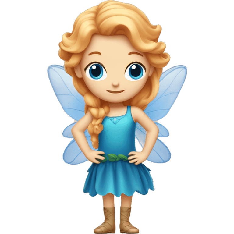 Fairy with strawberry blond hair and blue eyes emoji