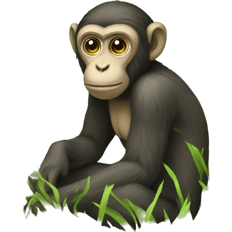 Monkey on a field  emoji