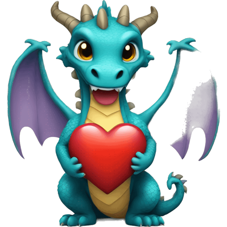 dragon holding heart  emoji