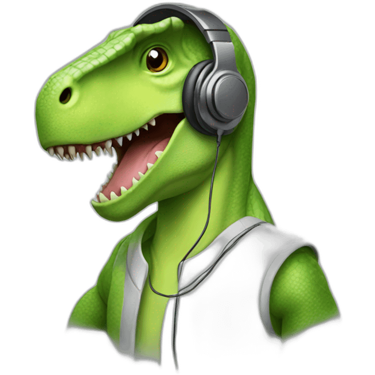 techsupport dinosaur in headphones emoji