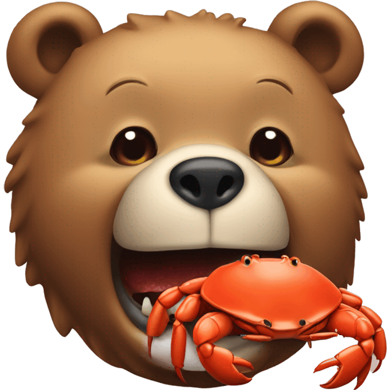 Bear eating a crab emoji