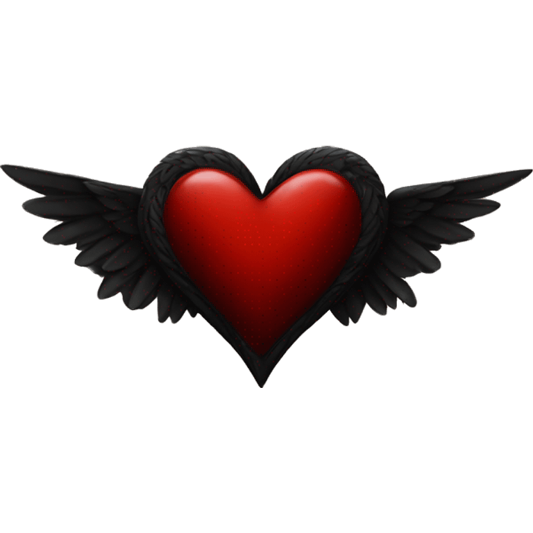 Deep red heart with black wings  emoji