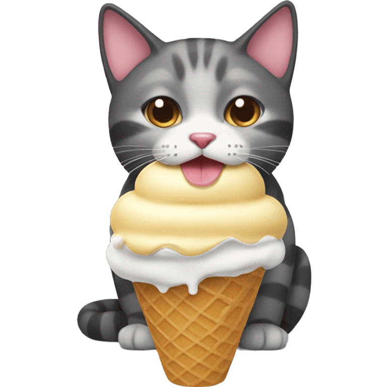 cat eating ice cream emoji